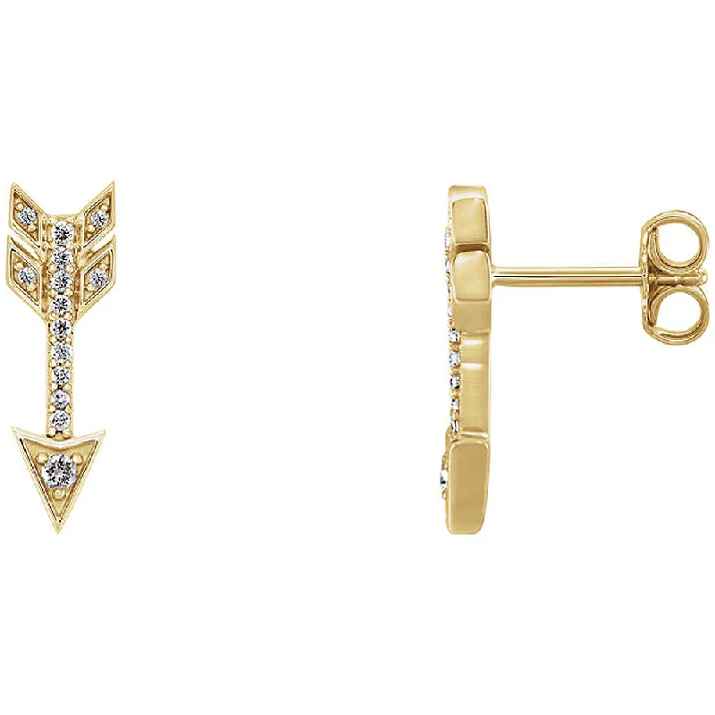 Lavish tier earrings-5mm x 17mm 14k Yellow Gold 1/6 CTW (G-H, I1) Diamond Arrow Earrings