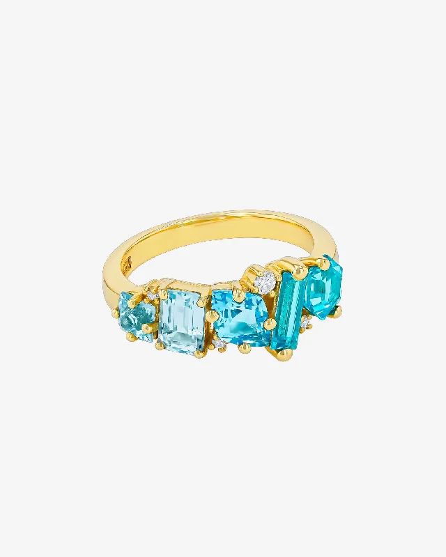 Classic lock rings-Nadima Blend Light Blue Ombre Ring