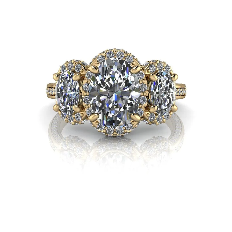 Elastic open rings-Tabitha No. 3 Moissanite Ring