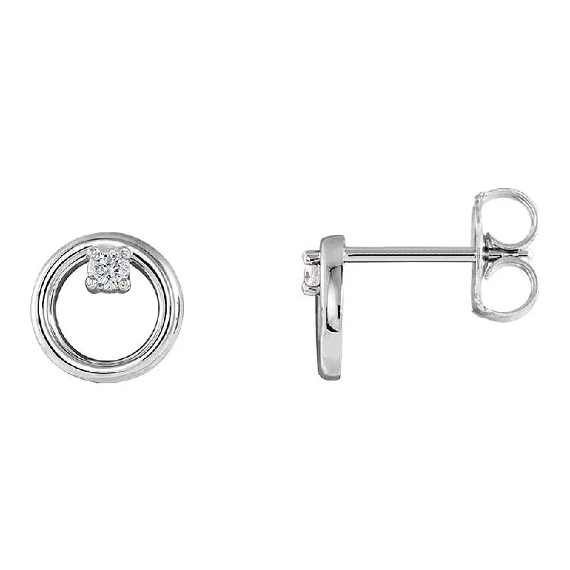 Tarnished silver earrings-7.25mm 14k White Gold .06 CTW (G-H, I1) Diamond Circle Post Earrings