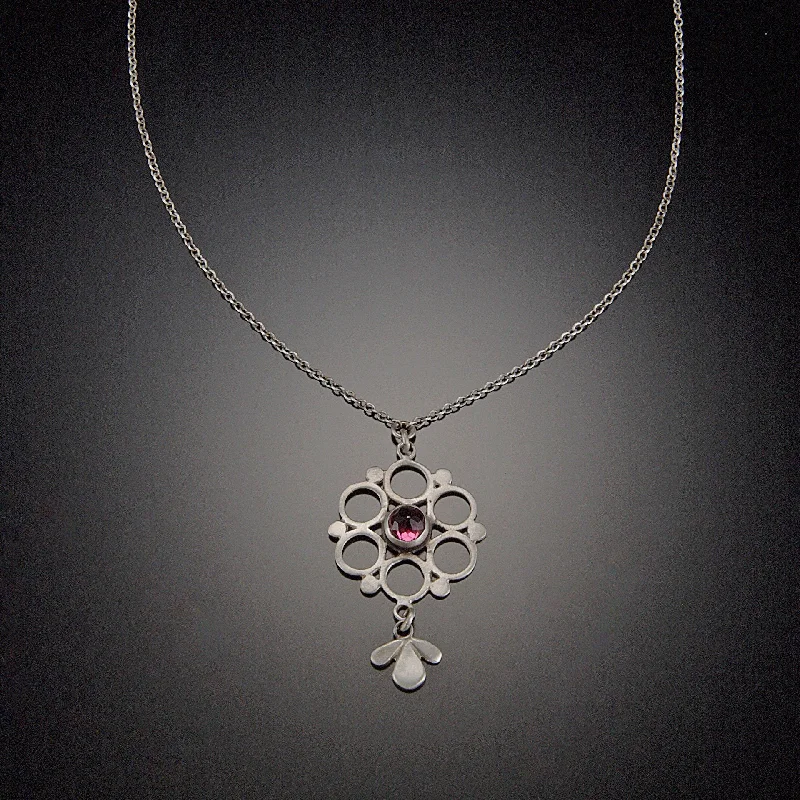 Five-strand necklaces-Mandala Necklace with Garnet