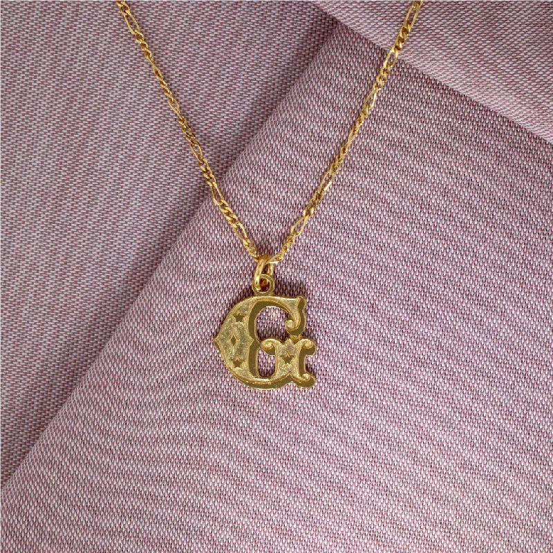 Star shape necklaces-Circus Letter G Gold Plated Necklace