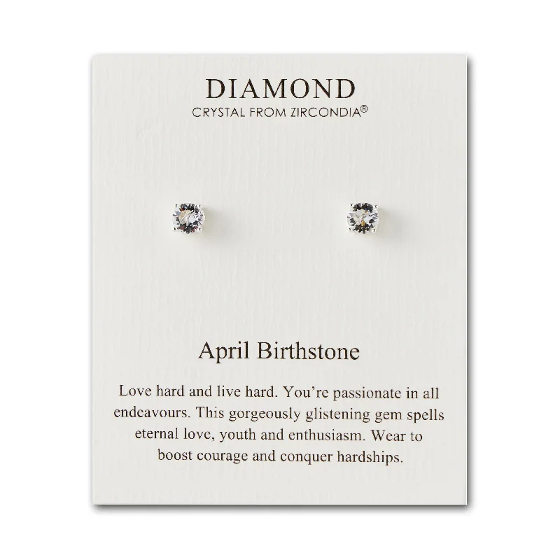 Subtle triangle earrings-April (Diamond) Birthstone Earrings Created with Zircondia® Crystals