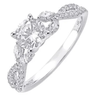 Smooth form rings-Diamond Semi-Mount Ring