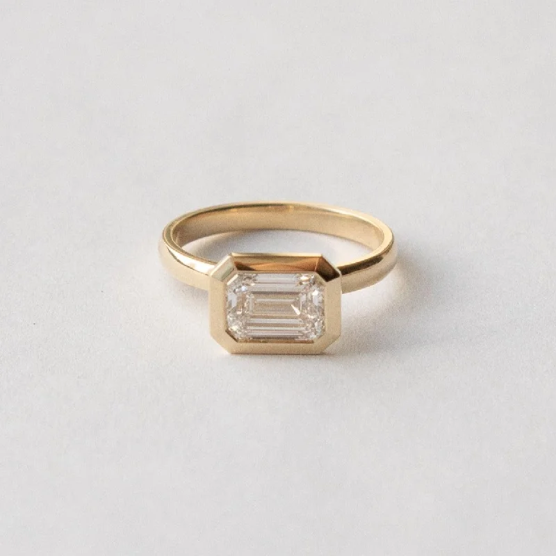 Bowed band rings-Syd Ring with 1.02ct Lab-grown Diamond in Gold