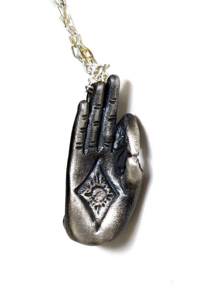 Sacred cross necklaces-Gyan Mudra Pendant Necklace