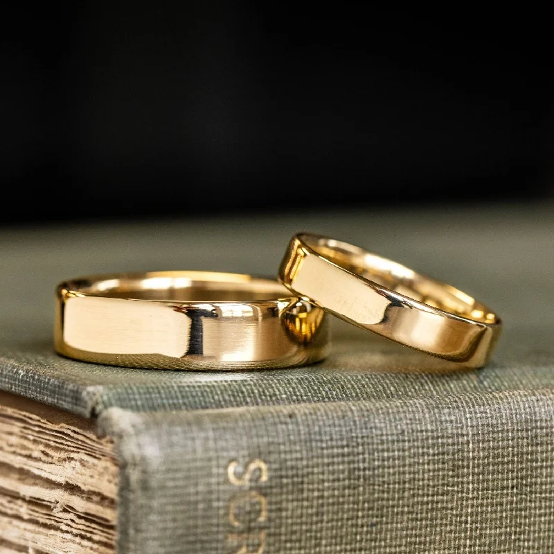 Little wing rings-The Architect & Ella - His and Hers Matching Solid Gold Wedding Ring Set