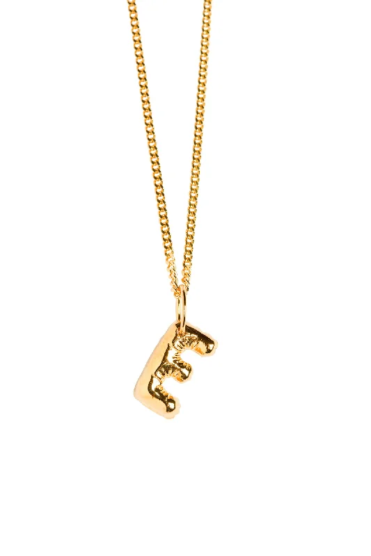 Five-layer necklaces-Letter E Gold Plated Necklace