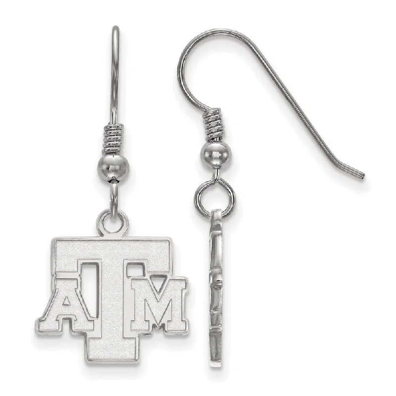 Reef motif earrings-Sterling Silver Texas A&M University Small Dangle Earrings