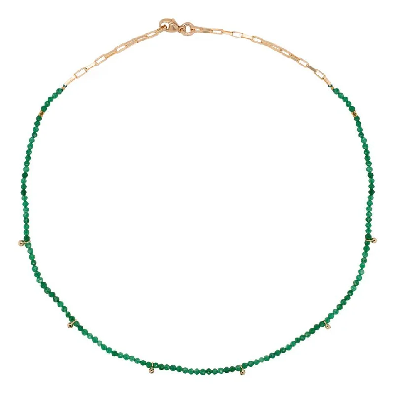 Bow knot necklaces-Green Gold Plated Necklace w. Jade