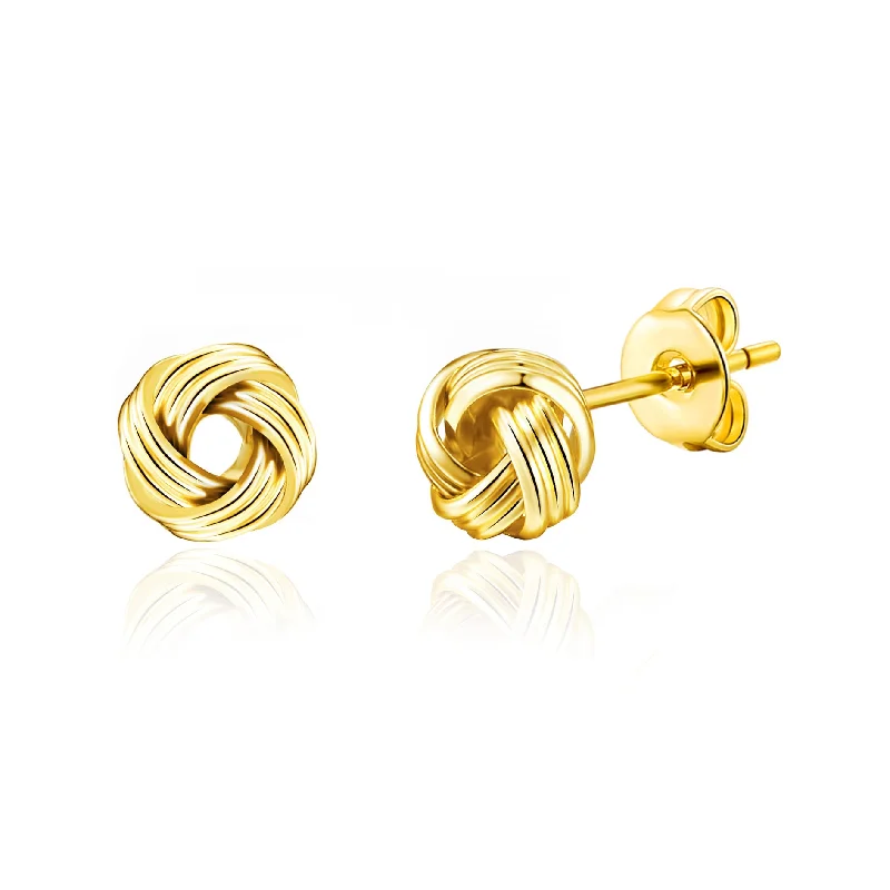 Plain stud earrings-Gold Plated Love Knot Earrings