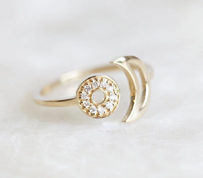 Akoya pearl rings-Sun & Moon Ring