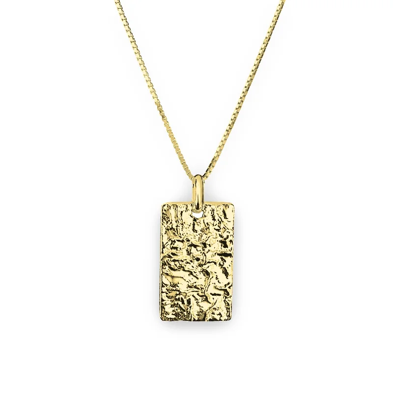 Tilted design necklaces-Organic Signet Gold Plated Necklace