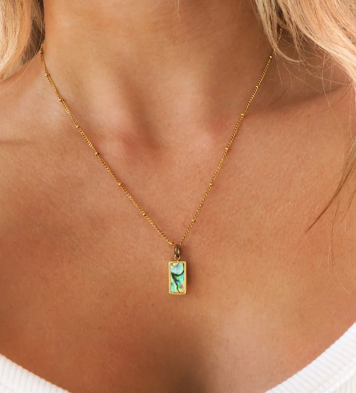 Petite charm necklaces-Camilia Necklace | Abalone Shell