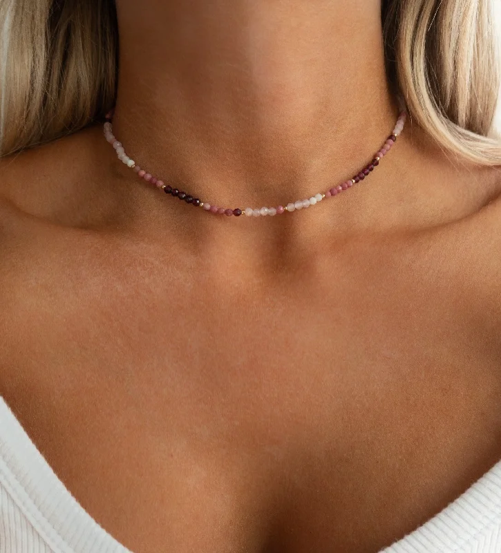 Hemp cord necklaces-Rayna Choker | Ruby