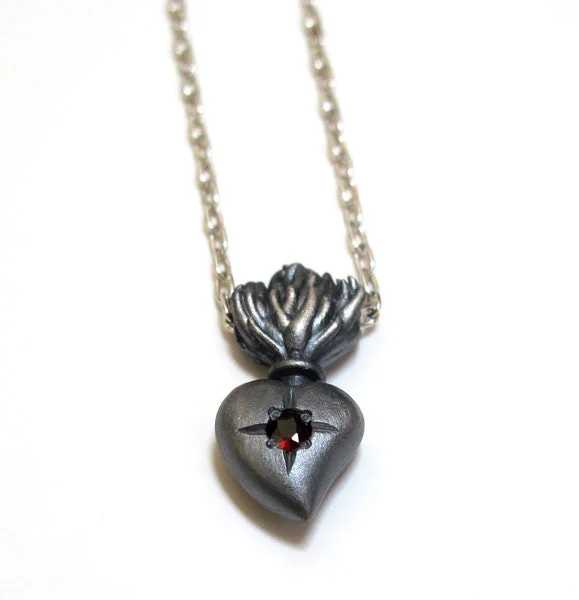 Full bib necklaces-Sacred Burning Heart Necklace