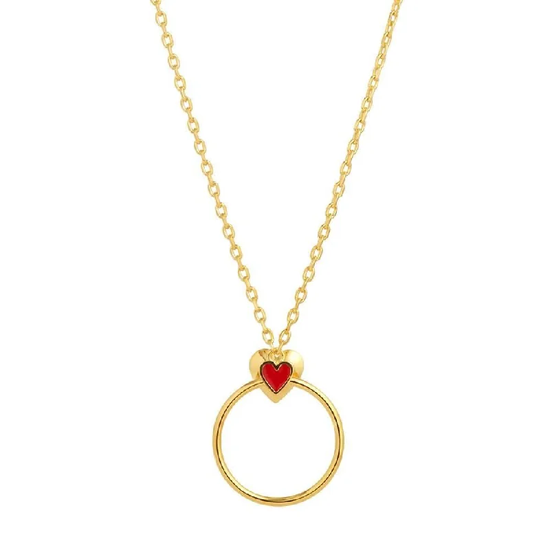 Braided knot necklaces-Orbit Infinity Heart Gold Plated Necklace