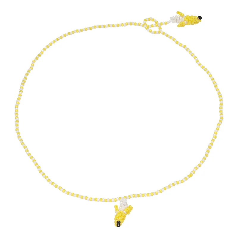 Beaded tribal necklaces-Simple Banana Necklace Yellow Beads