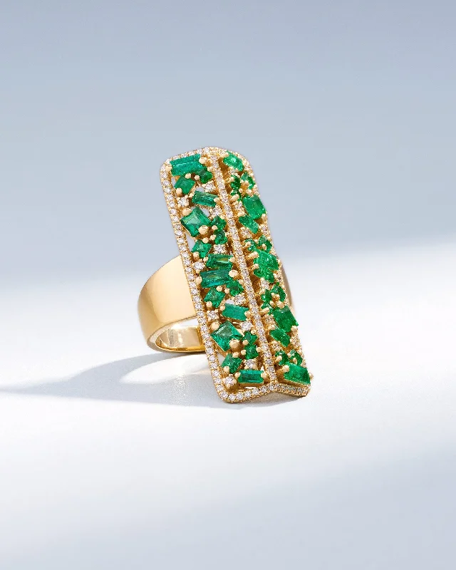 Beaded stone rings-La Fantaisie Sunbeam Emerald Ring