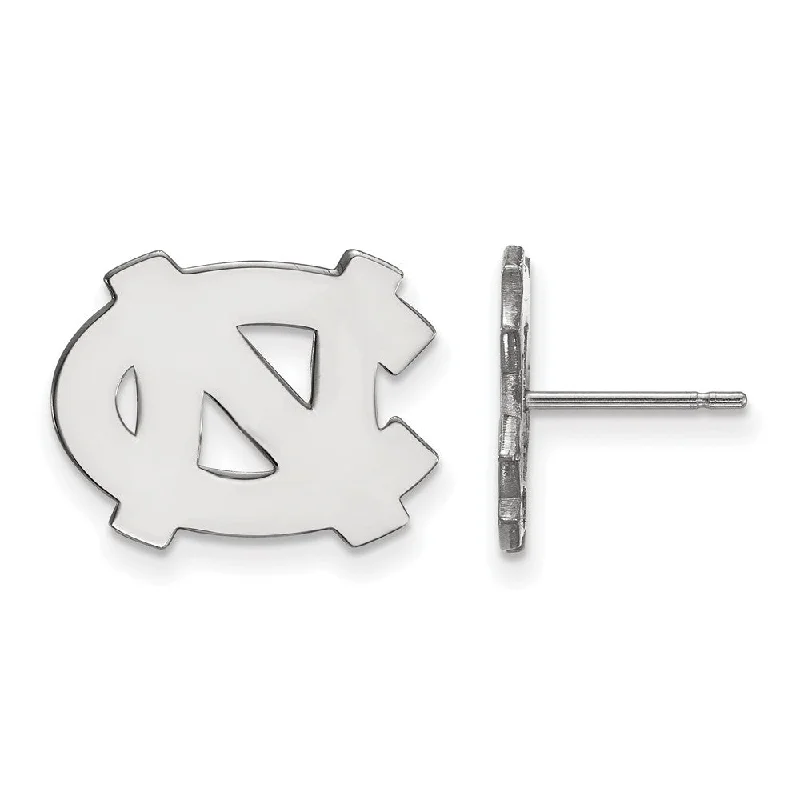 Flip-sided earrings-14k White Gold U of North Carolina Small 'NC' Post Earrings