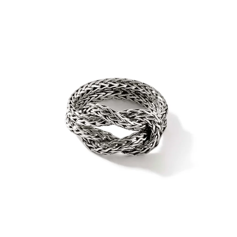 Oxidized bronze rings-Classic Chain Manah Love Knot Ring Sz 7 by John Hardy