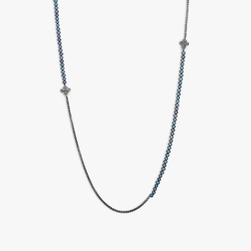 Flexible cord necklaces-Black Ruthenium Plated Silver Ipanema Necklace