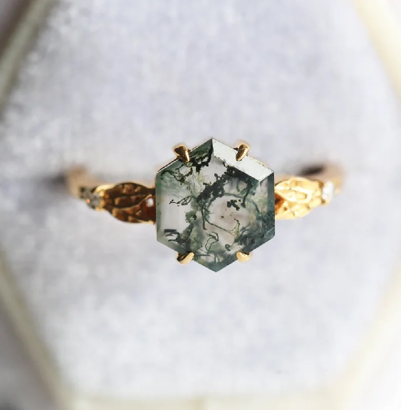 Braided motif rings-Alyssa Moss Agate Ring