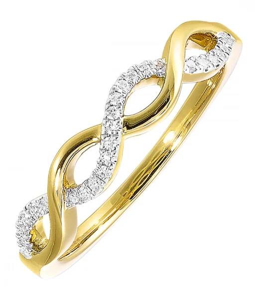 Trapezoid shape rings-10K Yellow Gold 0.10cttw I1 G-H Diamond Fashion Ring