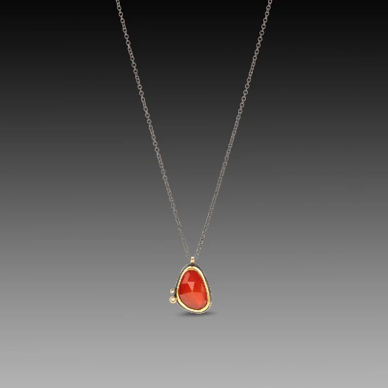 Bow knot necklaces-Rose Cut Carnelian Necklace