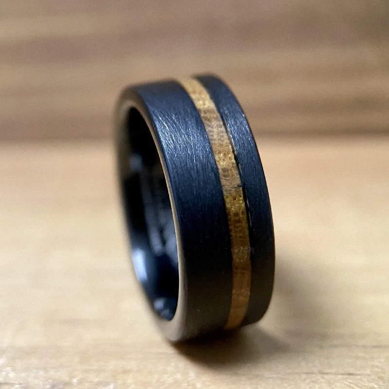 Multi-gem rings-“The Frankfort” Kentucky Bourbon Barrel Tungsten Ring