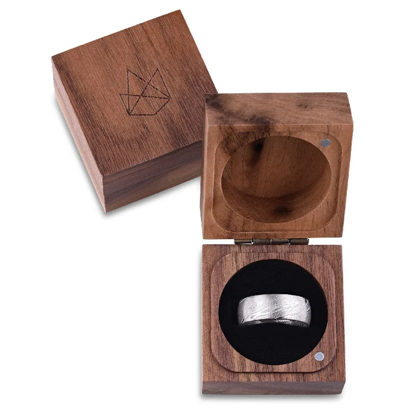 Etched name rings-Luxury Wood Ring Box