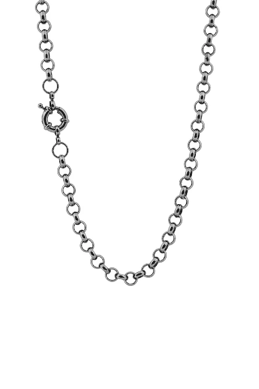 Intricate filigree necklaces-Link Chain Whitegoldplated Necklace