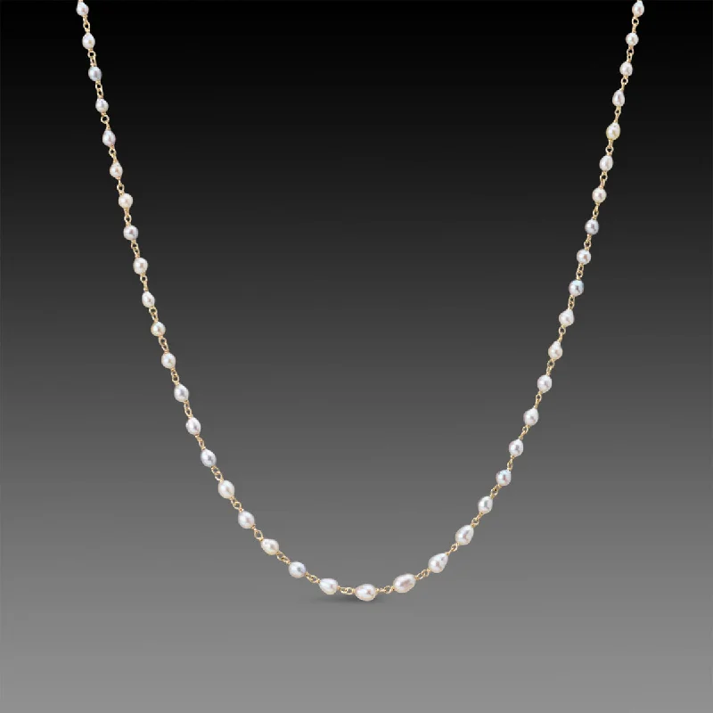 Braided knot necklaces-Natural Pearl Necklace