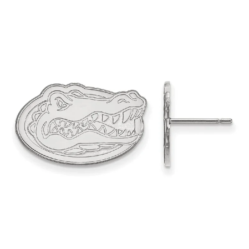 Sweeping design earrings-14k White Gold University of Florida Small Mascot Post Earrings