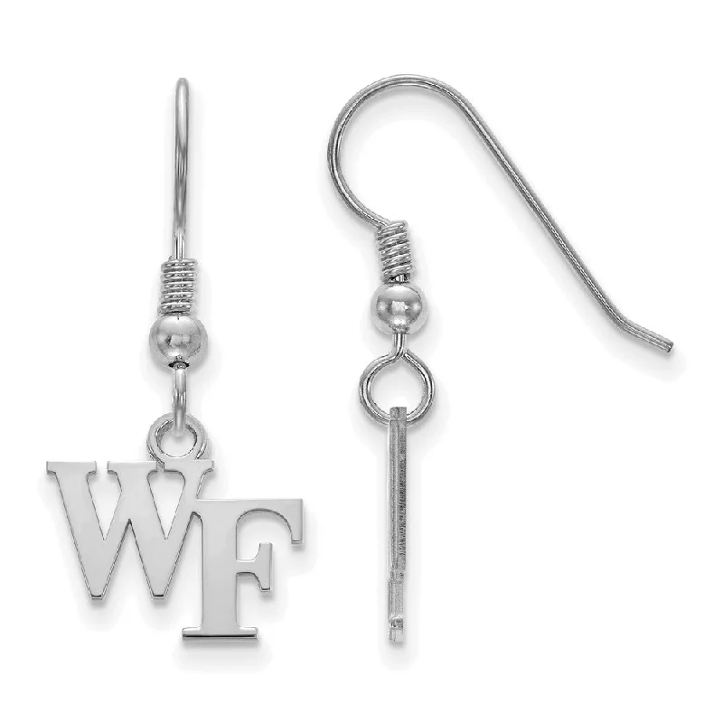 Intricate drop earrings-Sterling Silver Wake Forest University XS (Tiny) Dangle Wire Earrings