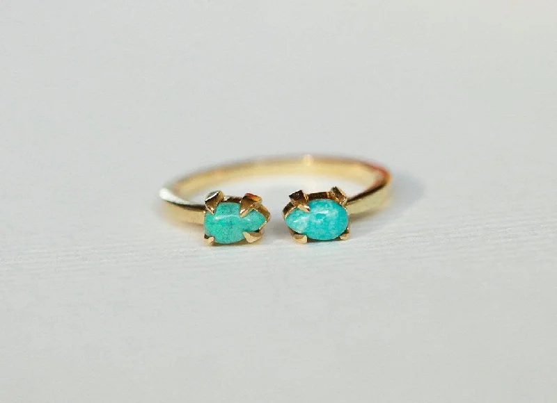 Shiny bead rings-Kendra Pear Turquoise Ring