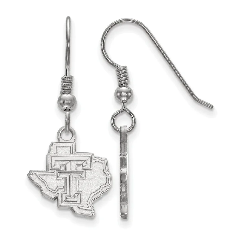 Peridot stud earrings-Sterling Silver Texas Tech University Small Logo Dangle Earrings