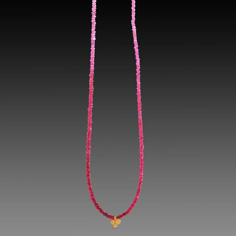 Etched name necklaces-Ombre Ruby Beaded Necklace