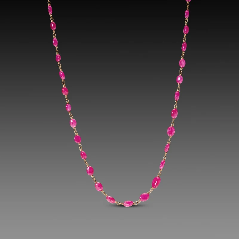 Spinel stone necklaces-Vibrant Ruby Beaded Necklace