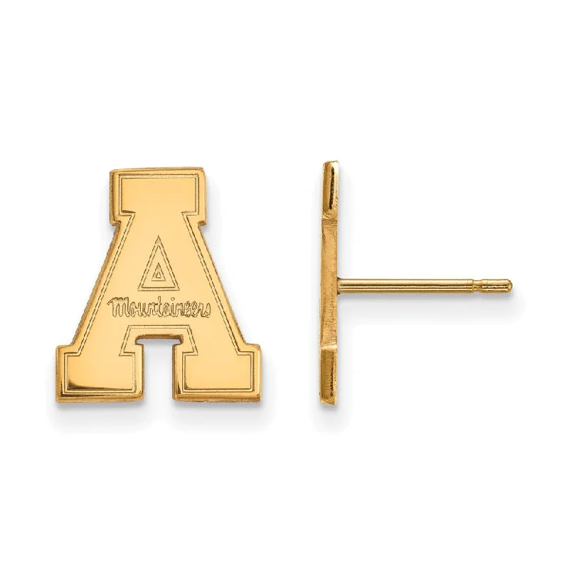 Sweeping design earrings-14k Gold Plated Silver Appalachian State Post Earrings