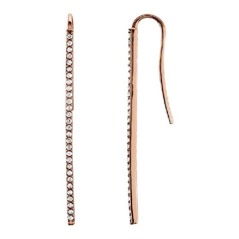 Ancient coin earrings-36mm 14k Rose Gold 1/4 CTW (H-I, I1) Diamond Vertical Bar Earrings