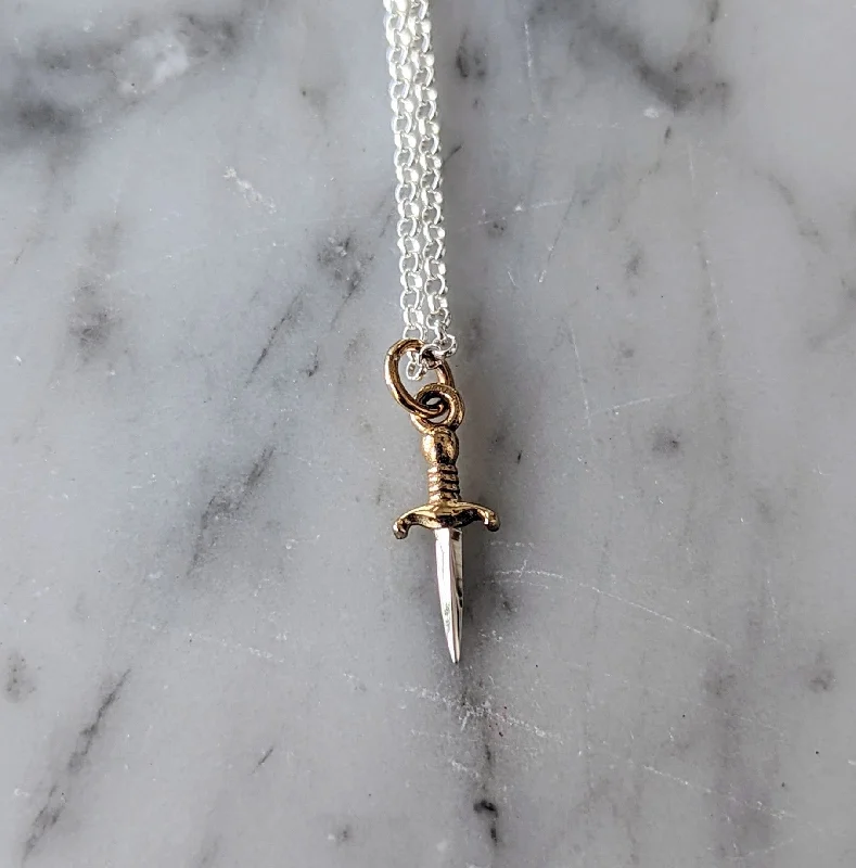 Timeless pearl necklaces-Tiny Dagger Necklace