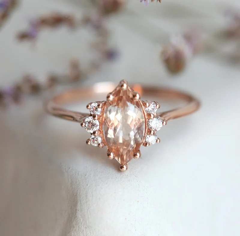 Loop knot rings-Sophia Marquise Morganite Ring