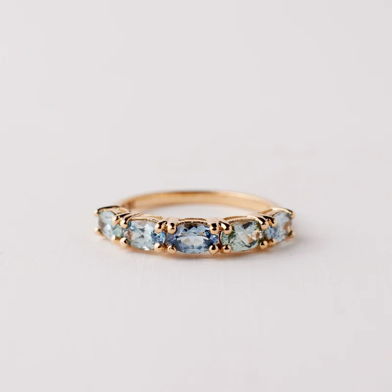 Topaz solitaire rings-Seabright Ring - Vintage Denim