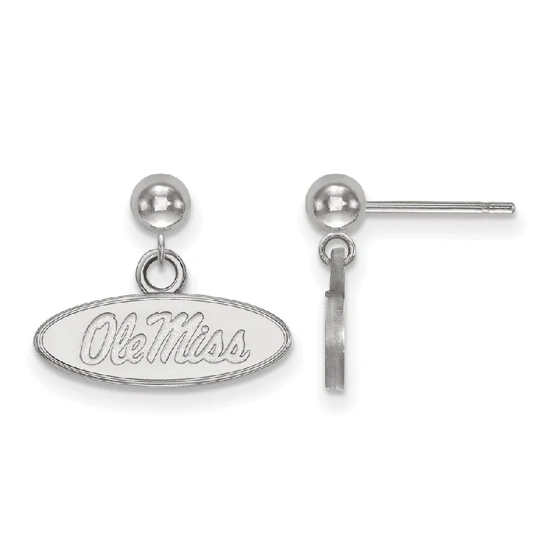 Akoya pearl earrings-14k White Gold University of Mississippi Ball Dangle Earrings