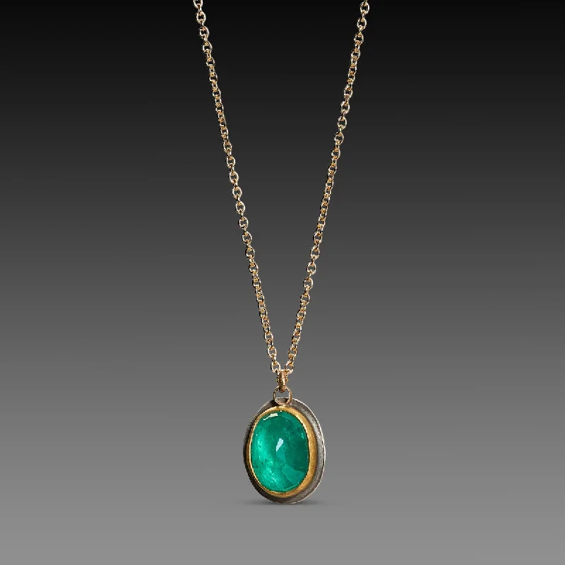 Prism crystal necklaces-Oval Emerald Necklace