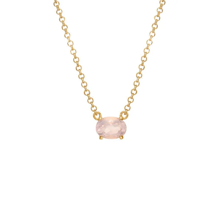 Five-layer necklaces-Chain 18K Gold Plated Necklace w. Quartz