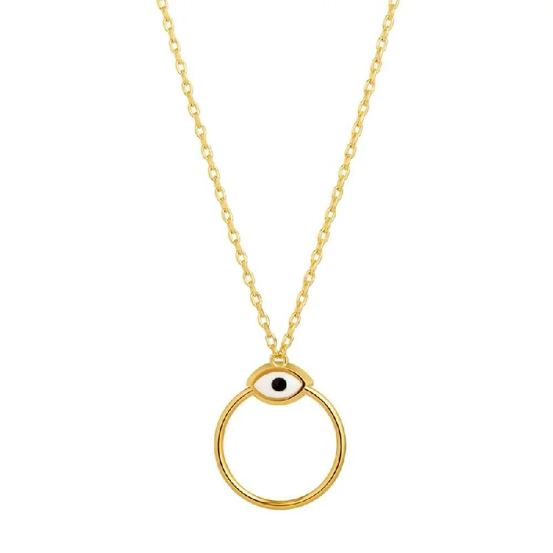 Parent birthstone necklaces-Orbit Infinity Iris Gold Plated Necklace