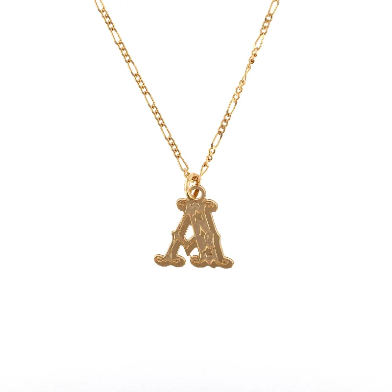 Cane weave necklaces-Circus Letter A Gold Plated Necklace