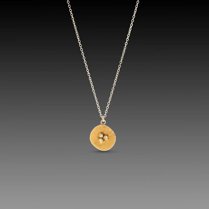 Thin bar necklaces-22k Bud Necklace with Diamonds